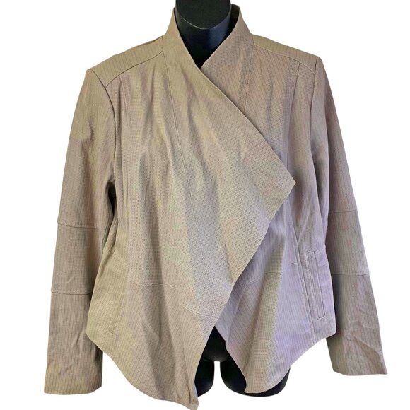 G.I.LI. Cloud Taupe Leather Cascade Tonal‎ Print Leather Jacket - Picture 10 of 10